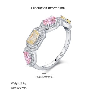 925 Sterling Silver Colorful Candy Zircon Ring 70100454