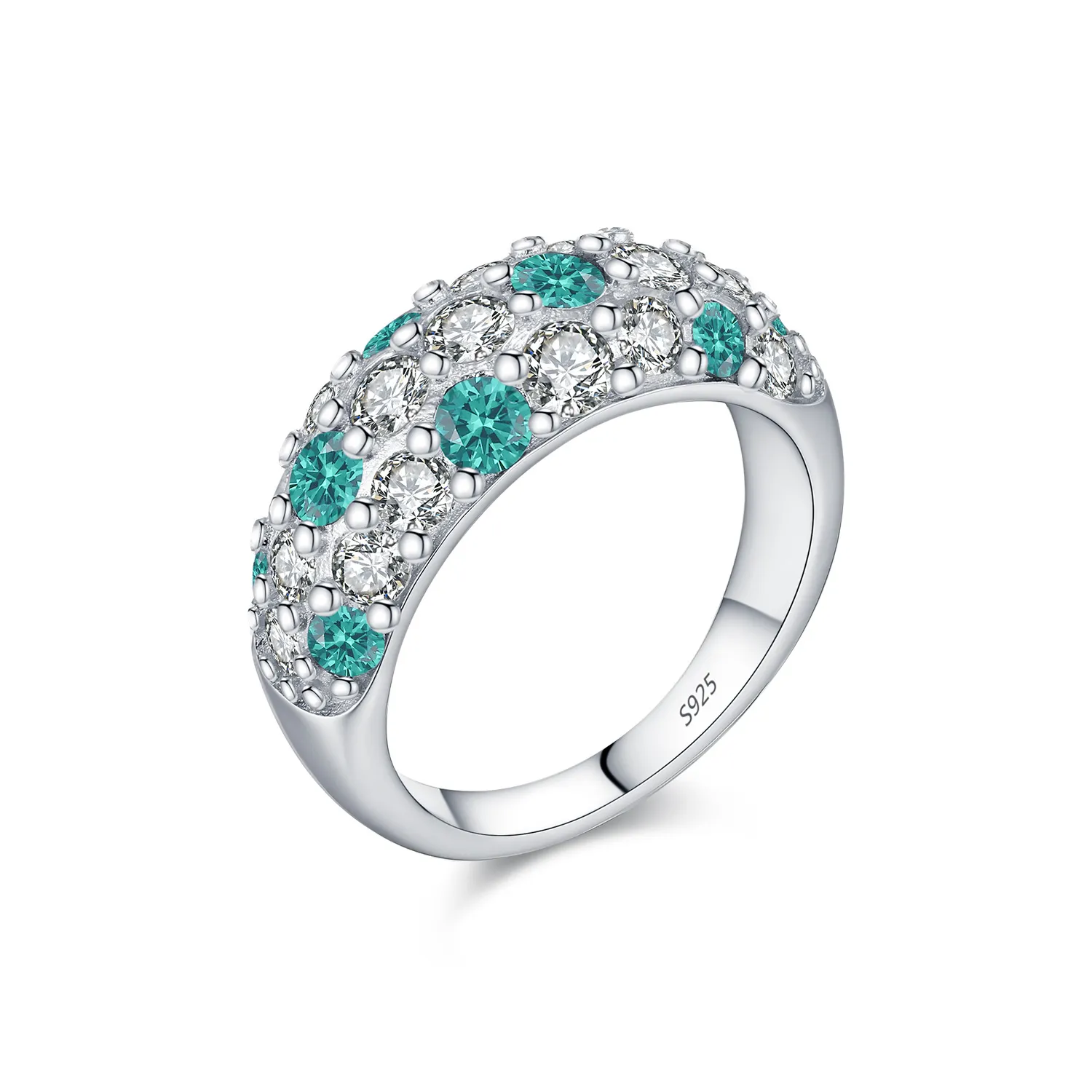 925 Sterling Silver Paraiba Color Zircon Ring 70100455 925 Sterling Silver Paraiba Color Zircon Ring 70100455