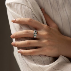 925 Sterling Silver Paraiba Color Zircon Ring 70100455 925 Sterling Silver Paraiba Color Zircon Ring 70100455