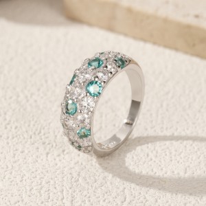 925 Sterling Silver Paraiba Color Zircon Ring 70100455 925 Sterling Silver Paraiba Color Zircon Ring 70100455