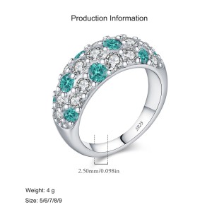925 Sterling Silver Paraiba Color Zircon Ring 70100455 925 Sterling Silver Paraiba Color Zircon Ring 70100455