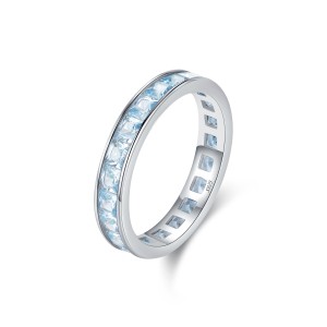 925 Sterling Silver Square Crystal Band Ring 70100462 925 Sterling Silver Square Crystal Band Ring 70100462