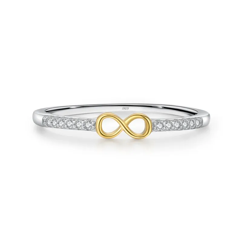 925 Sterling Silver Two-Tone Infinity Heart Ring 70100463