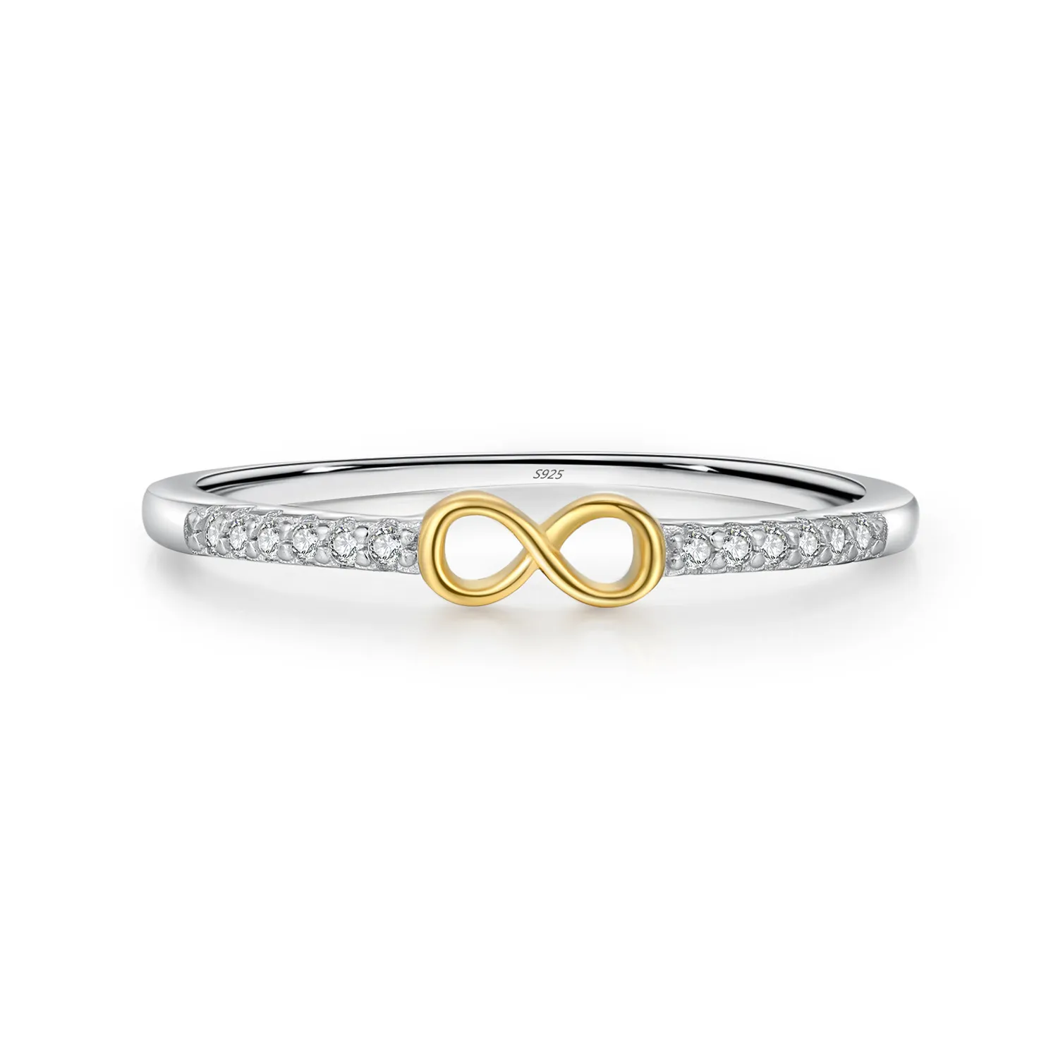 925 Sterling Silver Two-Tone Infinity Heart Ring 70100463