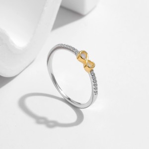 925 Sterling Silver Two-Tone Infinity Heart Ring 70100463