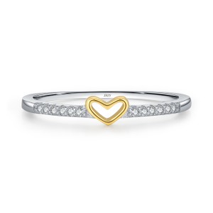 925 Sterling Silver Two-Tone Infinity Heart Ring 70100463