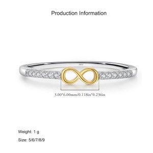 925 Sterling Silver Two-Tone Infinity Heart Ring 70100463