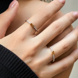 925 Sterling Silver Two-Tone Infinity Heart Ring 70100463