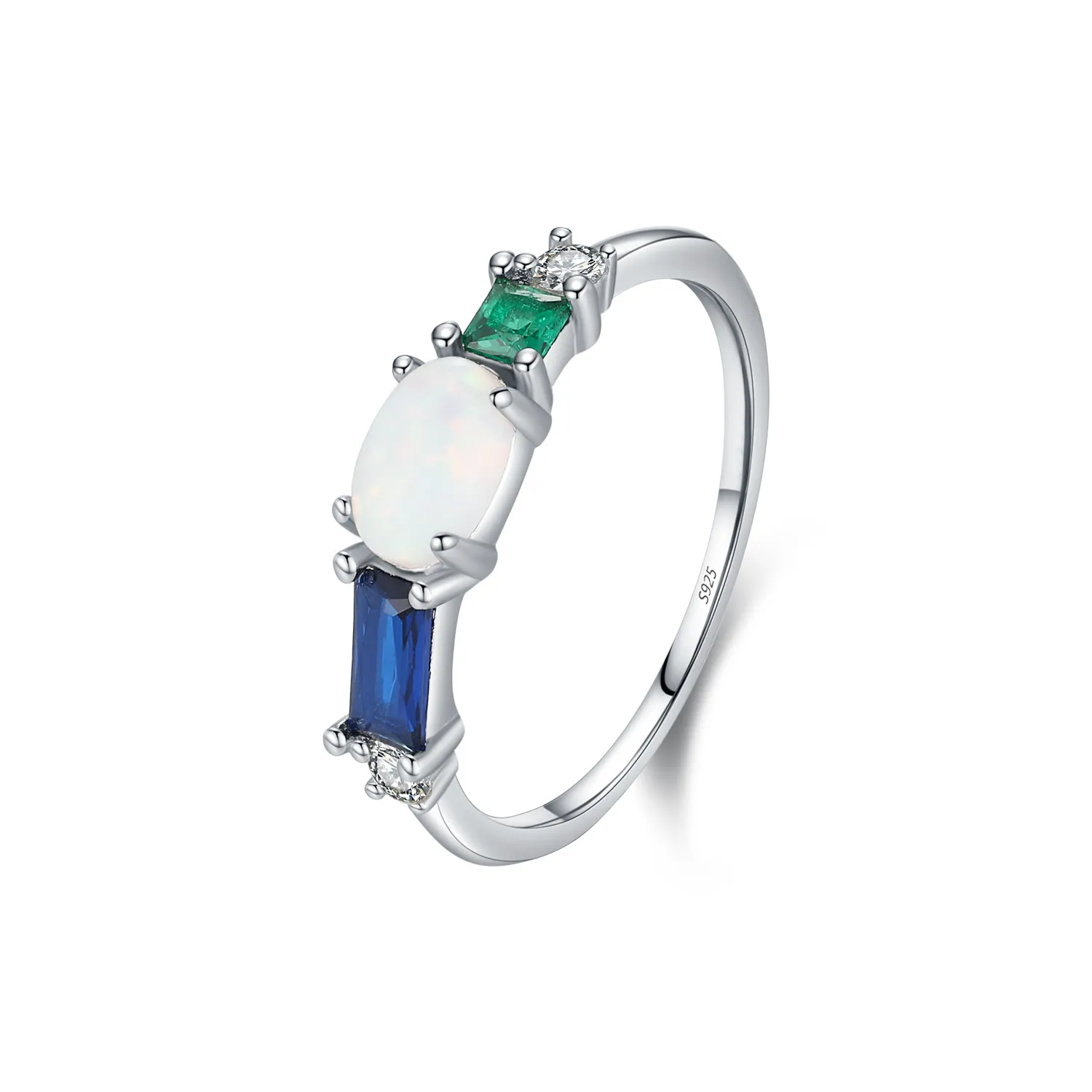 925 Sterling Silver Vintage Opal-Inspired Ring 70100464 925 Sterling Silver Vintage Opal-Inspired Ring 70100464