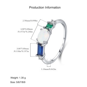 925 Sterling Silver Vintage Opal-Inspired Ring 70100464 925 Sterling Silver Vintage Opal-Inspired Ring 70100464