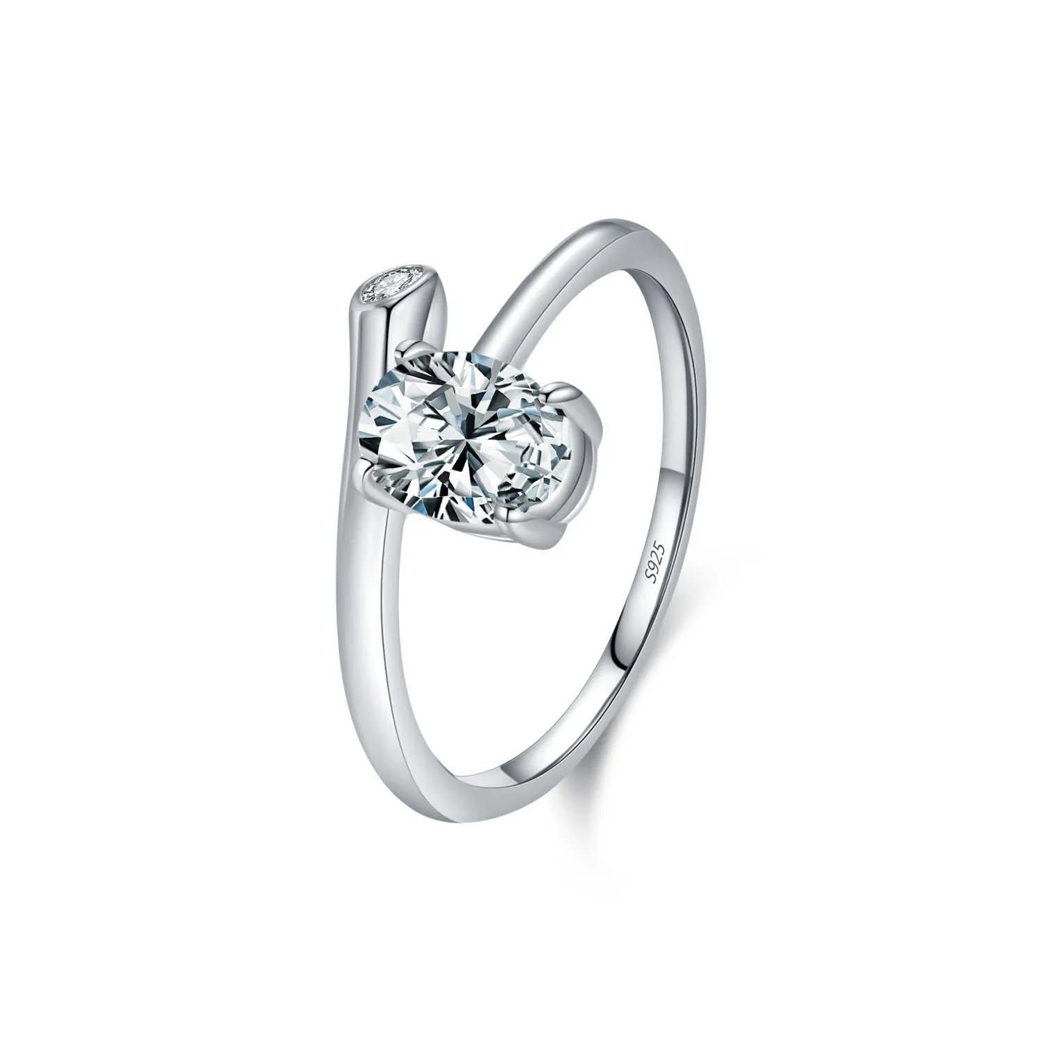 925 Sterling Silver Irregular Oval Zircon Ring 70100466 925 Sterling Silver Irregular Oval Zircon Ring 70100466