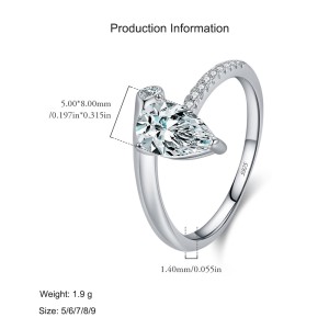 925 Sterling Silver Teardrop CZ Ring 70100467