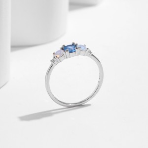 925 Sterling Silver Geometric CZ Opal Ring 70100469 925 Sterling Silver Geometric CZ Opal Ring 70100469