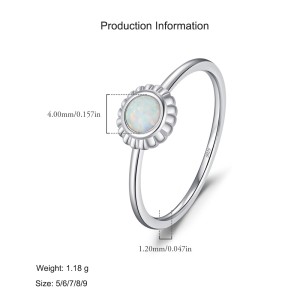 925 Sterling Silver Sunflower Opal Ring 70100474 925 Sterling Silver Sunflower Opal Ring 70100474