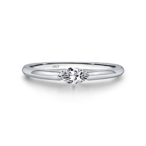 925 Sterling Silver Minimalist Solitaire CZ Ring 70100475
