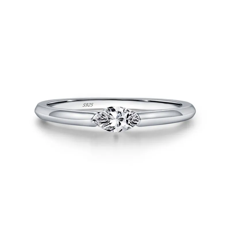 925 Sterling Silver Minimalist Solitaire CZ Ring 70100475