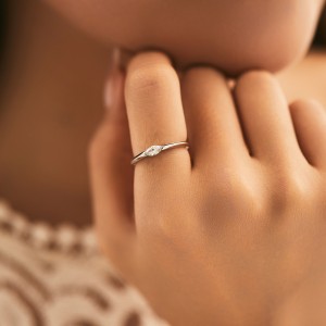 925 Sterling Silver Minimalist Solitaire CZ Ring 70100475