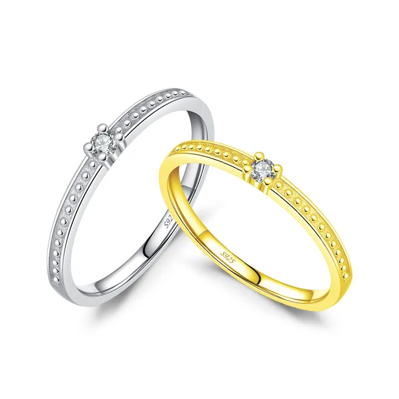 925 Sterling Silver Dainty CZ Minimalist Ring 70100477