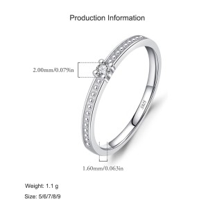 925 Sterling Silver Dainty CZ Minimalist Ring 70100477 925 Sterling Silver Dainty CZ Minimalist Ring 70100477