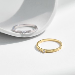 925 Sterling Silver Dainty CZ Minimalist Ring 70100477 925 Sterling Silver Dainty CZ Minimalist Ring 70100477