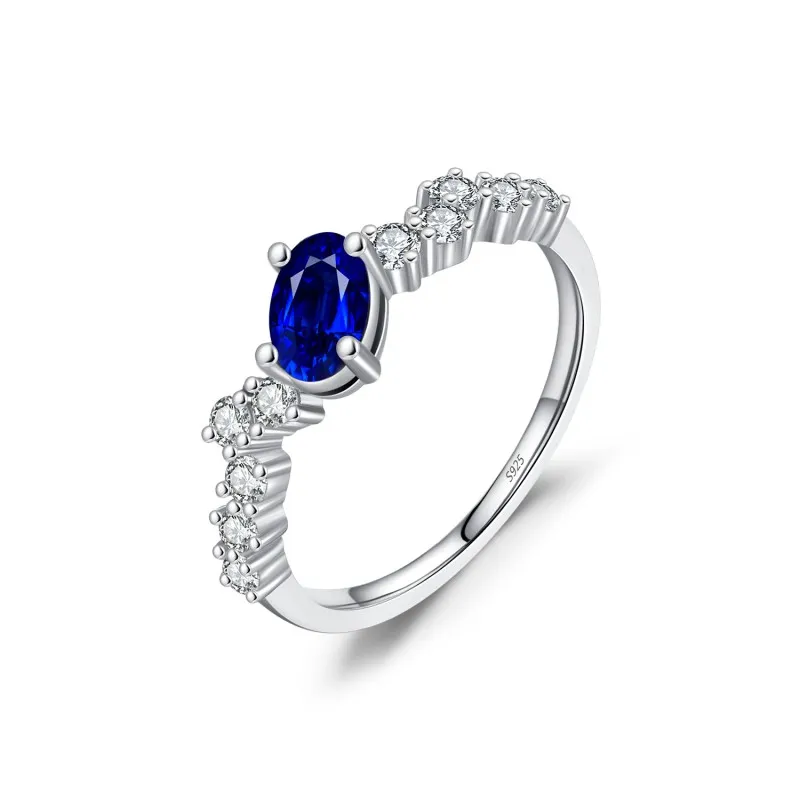 925 Sterling Silver Vintage Sapphire CZ Ring 70100478