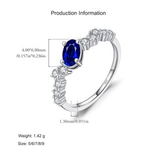 925 Sterling Silver Vintage Sapphire CZ Ring 70100478