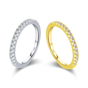 925 Sterling Silver CZ Minimalist Stacking Band Ring 70100483