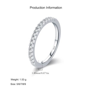 925 Sterling Silver CZ Minimalist Stacking Band Ring 70100483