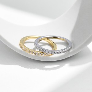 925 Sterling Silver CZ Minimalist Stacking Band Ring 70100483