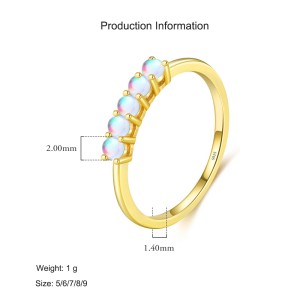 925 Sterling Silver Minimalist Moonstone Stackable Ring 70100487 925 Sterling Silver Minimalist Moonstone Stackable Ring 70100487