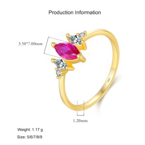 925 Sterling Silver  Vintage Zircon Cocktail Ring 70100488