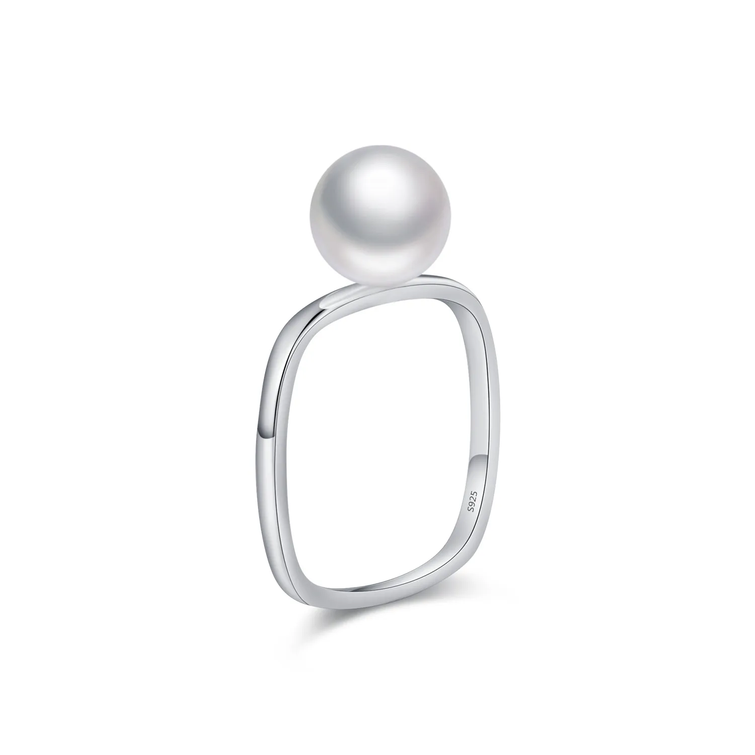 925 Sterling Silver Square Pearl Ring 70100490