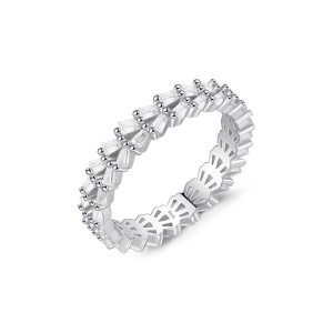 925 Sterling Silver Full Eternity Baguette CZ Ring 70100495