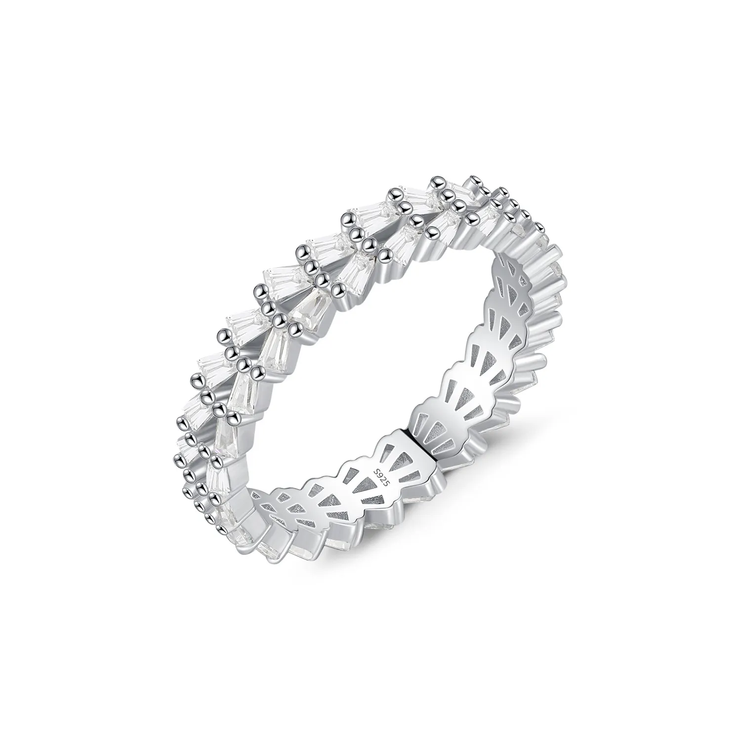 925 Sterling Silver Full Eternity Baguette CZ Ring 70100495