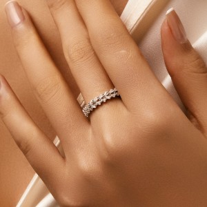 925 Sterling Silver Full Eternity Baguette CZ Ring 70100495