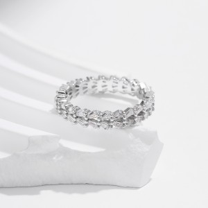 925 Sterling Silver Full Eternity Baguette CZ Ring 70100495