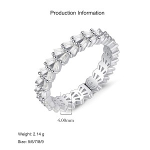 925 Sterling Silver Full Eternity Baguette CZ Ring 70100495