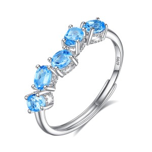 925 Sterling Silver Natural Multi-Stone Ring 70100504