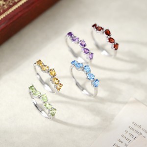925 Sterling Silver Natural Multi-Stone Ring 70100504