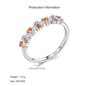 925 Sterling Silver Sparkling Zircon Stacking Ring 70100505 925 Sterling Silver Sparkling Zircon Stacking Ring 70100505