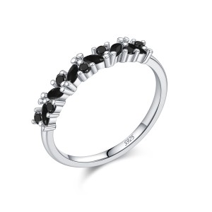 925 Sterling Silver Sparkling Zircon Stacking Ring 70100505 925 Sterling Silver Sparkling Zircon Stacking Ring 70100505