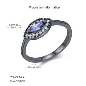 925 Sterling Silver Gothic Tanzanite Zircon Ring 70100506 925 Sterling Silver Gothic Tanzanite Zircon Ring 70100506