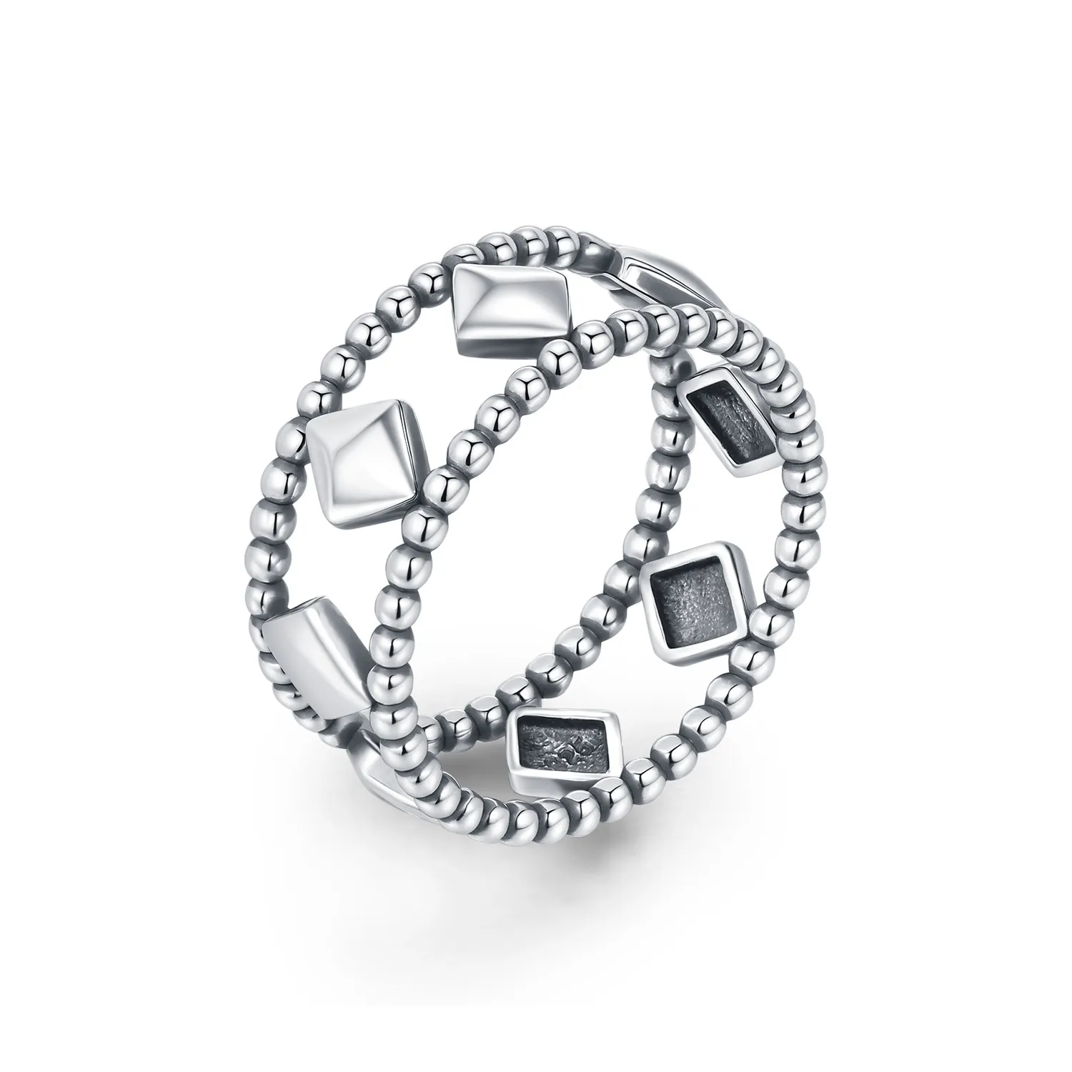 925 Sterling Silver Geometric Rhombus Ring 70100507 925 Sterling Silver Geometric Rhombus Ring 70100507