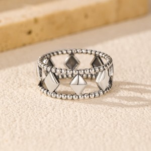 925 Sterling Silver Geometric Rhombus Ring 70100507 925 Sterling Silver Geometric Rhombus Ring 70100507