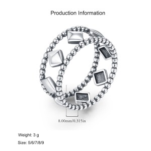 925 Sterling Silver Geometric Rhombus Ring 70100507 925 Sterling Silver Geometric Rhombus Ring 70100507