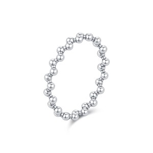 925 Sterling Silver Retro Boho Beaded Ring 70100509 925 Sterling Silver Retro Boho Beaded Ring 70100509