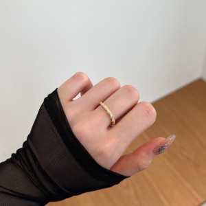 925 Sterling Silver Braided Pave CZ Dual-Texture Ring 70100510