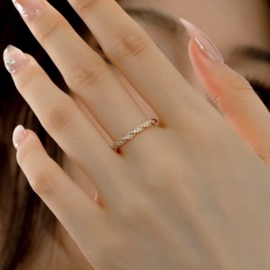 925 Sterling Silver Braided Pave CZ Dual-Texture Ring 70100510