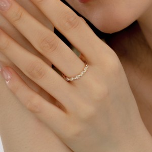 925 Sterling Silver Braided Pave CZ Dual-Texture Ring 70100510