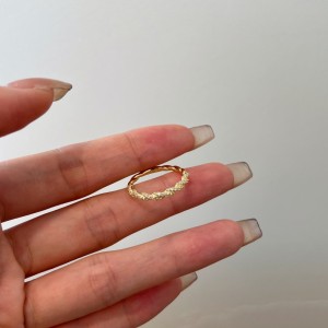 925 Sterling Silver Braided Pave CZ Dual-Texture Ring 70100510